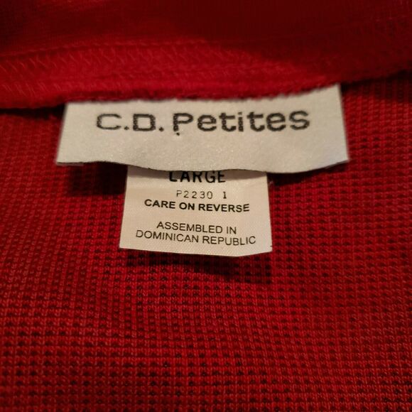 C.D. Petites Cardigan Red to Gray Career Wear Sweater Size Large - Picture 5 of 6
